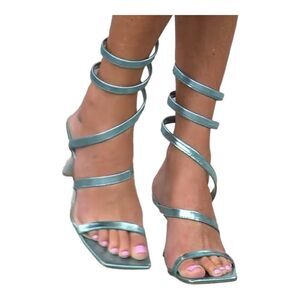 Charles By Charles‎ David Shoes Women’s 5.5 Blue Heel Provoking Wrap Sandal